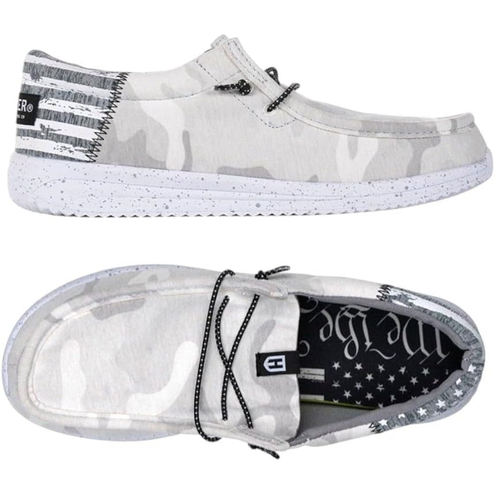 Howitzer Men's Roam Patriot Sneakers front view showcasing white camo print.