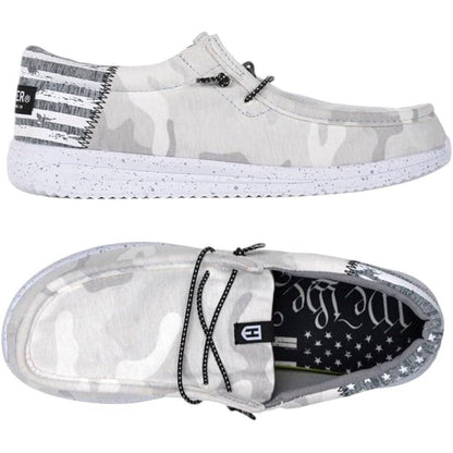 Howitzer Men's Roam Patriot Sneakers front view showcasing white camo print.