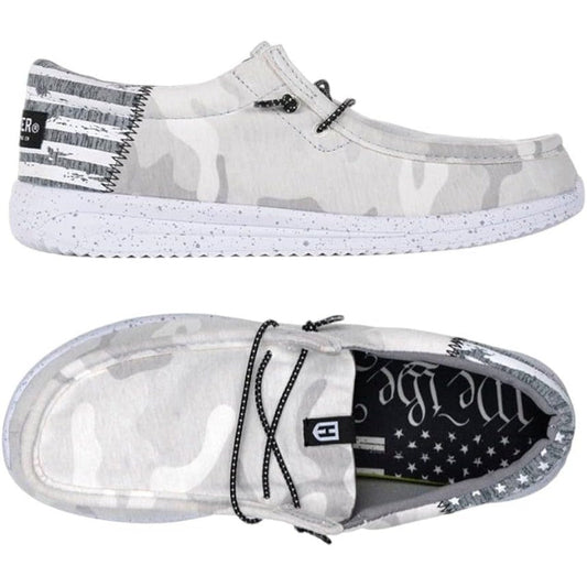 Howitzer Men's Roam Patriot Sneakers front view showcasing white camo print.