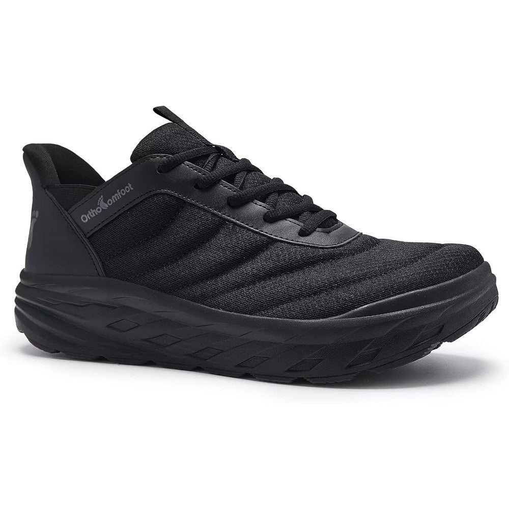 OrthoComfoot Men's Orthopedic Diabetic Wide Running Shoes front view for arch support.