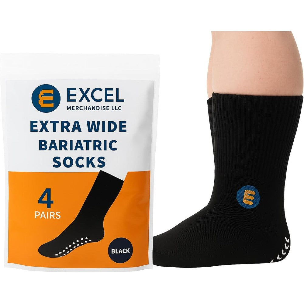 Generic Extra Wide Bariatric Socks front view with non-slip grips.