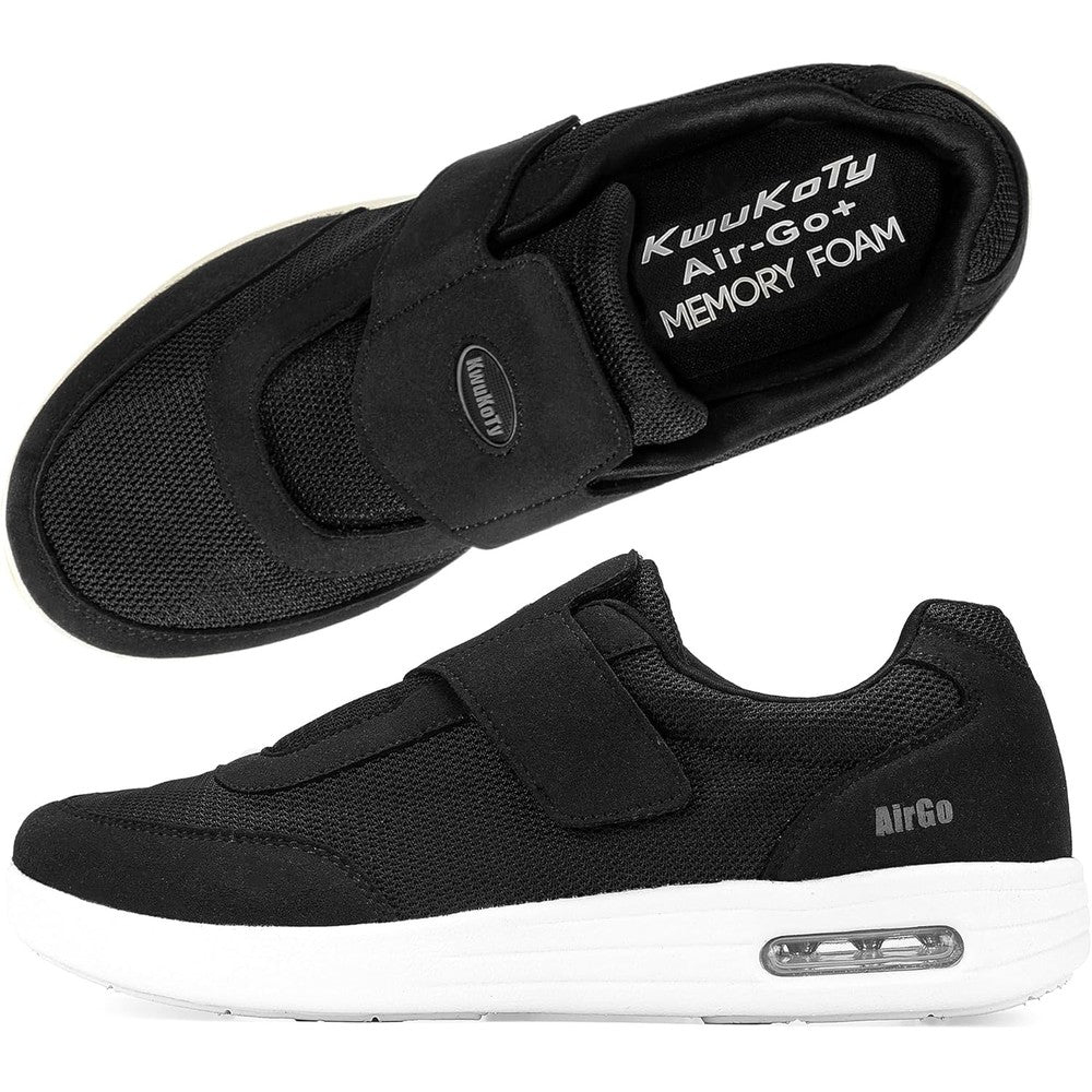 KWUKOTY Women's Wide Diabetic Shoes front view showing adjustable straps.