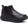 OrthoComfoot Women's Orthopedic Wide Leather Winter Ankle Boots front view for arch support.