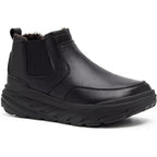 OrthoComfoot Women's Orthopedic Wide Leather Winter Ankle Boots front view for arch support.
