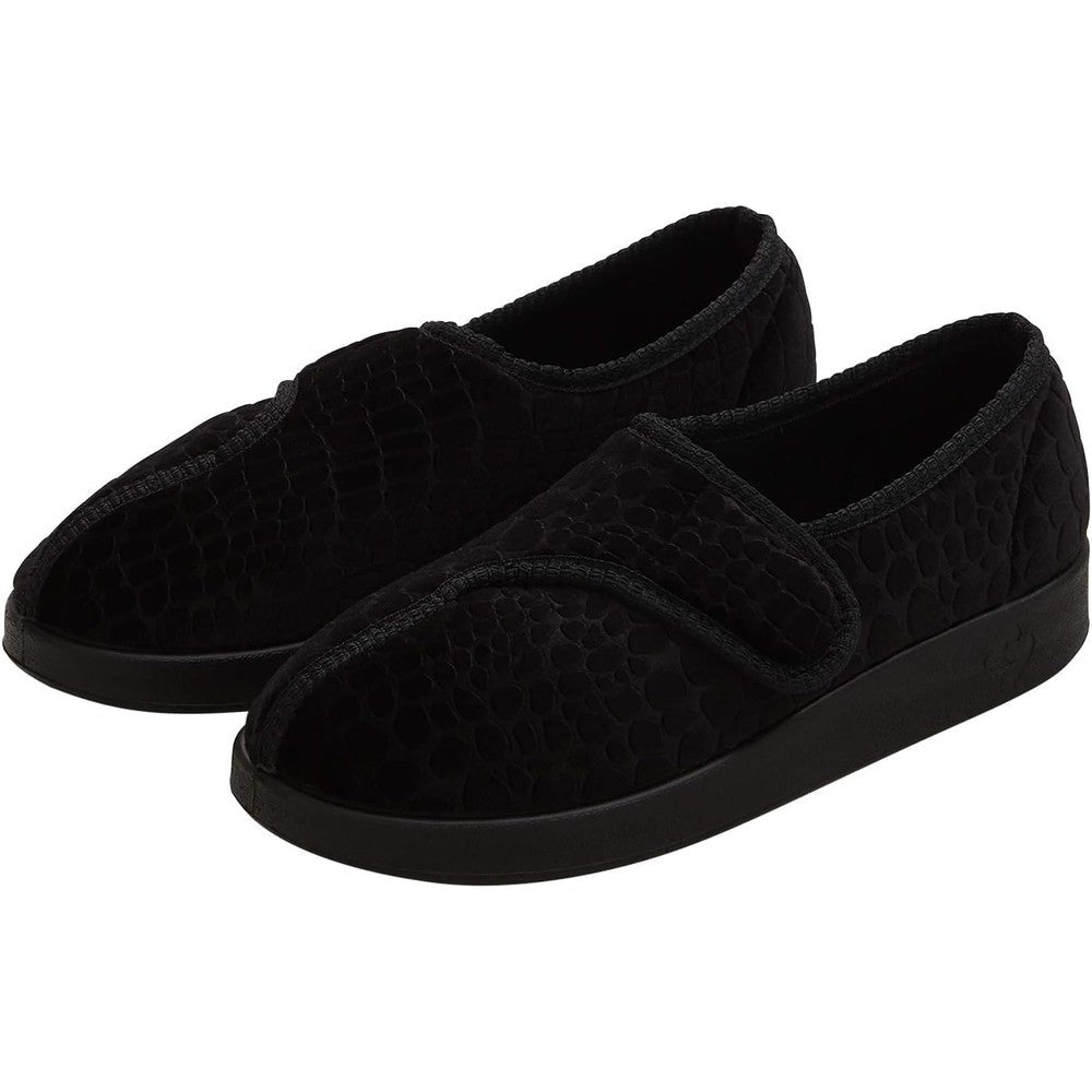 Silvert's Women's Extra Wide Jewel Slippers front view showing adjustable straps.