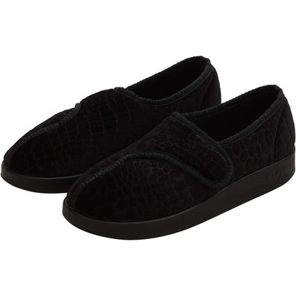 Silvert's Women's Extra Wide Jewel Slippers front view showing adjustable straps.