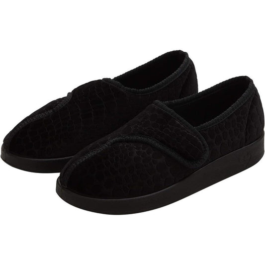Silvert's Women's Extra Wide Jewel Slippers front view showing adjustable straps.