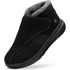 FitVille diabetic shoes for men extra wide front view black winter boots