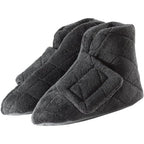 Silverts Diabetic Bootie Slippers front view showing adjustable easy-touch closure.