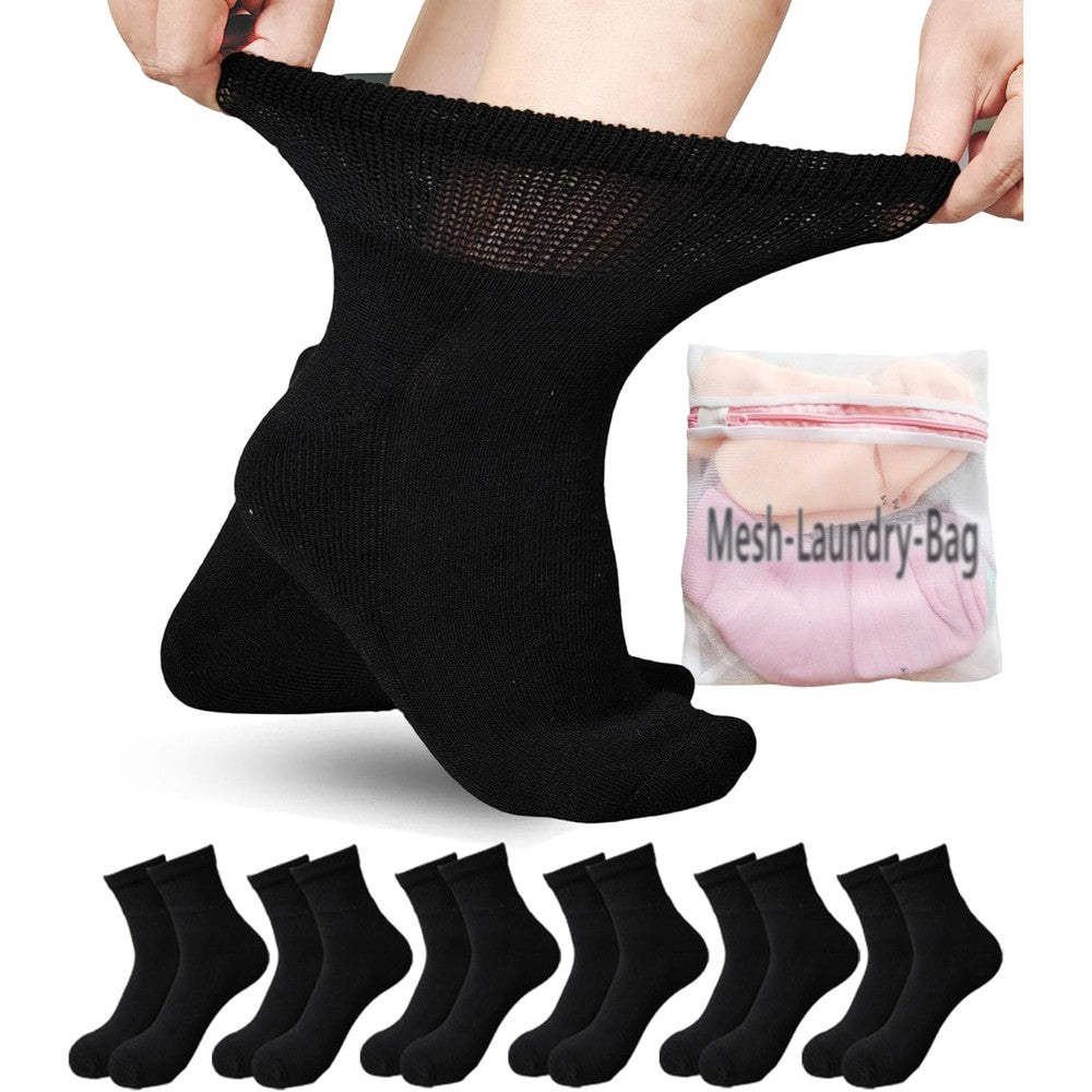 Aisesine women's diabetic ankle socks front view for edema relief.