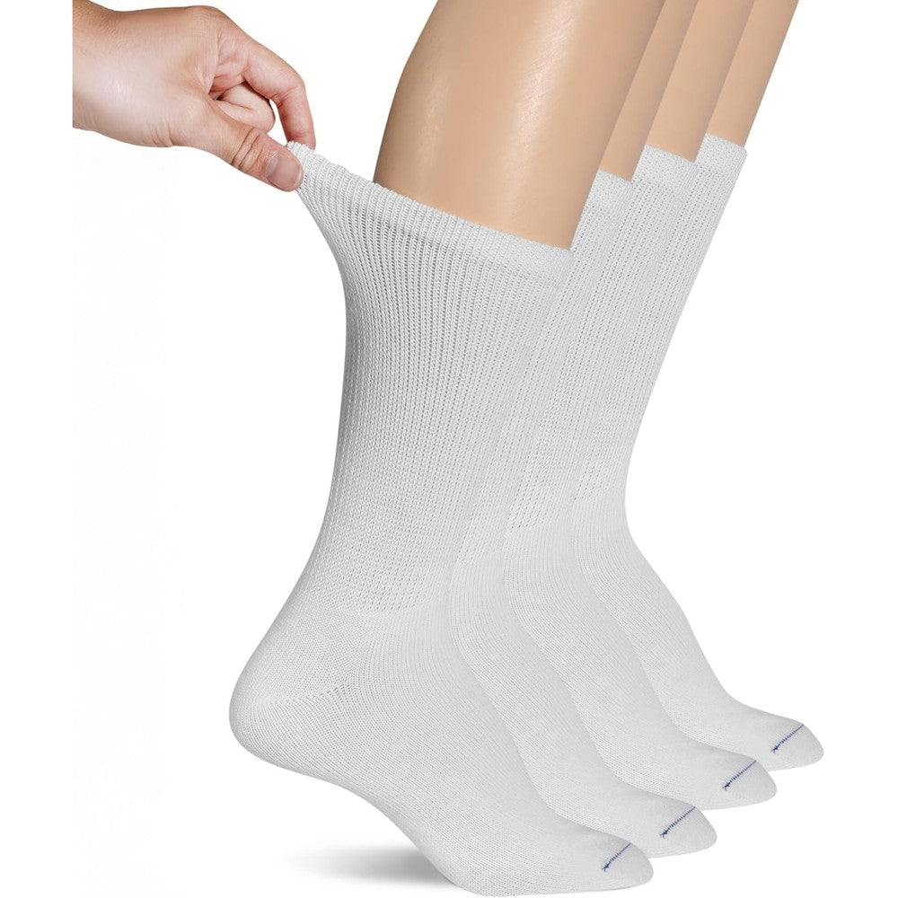 Dr. Scholl's Women's Diabetes and Circulator Socks front view white crew pack