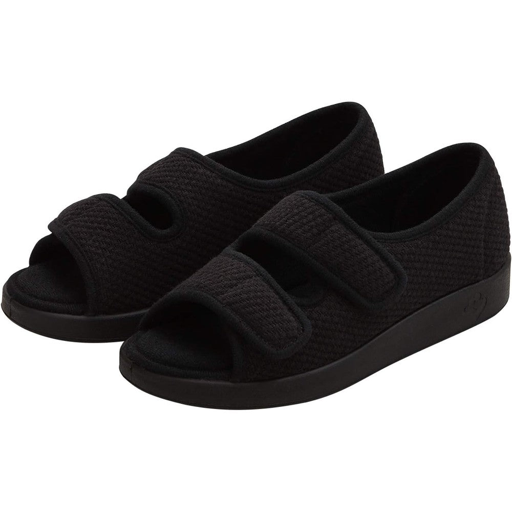 Silverts Women's Diabetic Sandals front view showing extra wide adjustable straps.