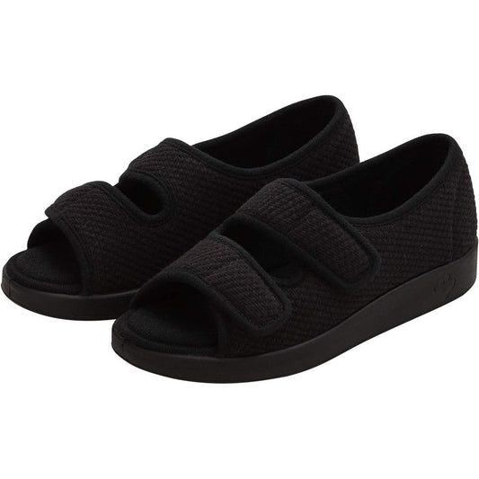 Silverts Women's Diabetic Sandals front view showing extra wide adjustable straps.