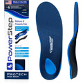 PowerStep ProTech high arch orthotic insoles front view medical grade support