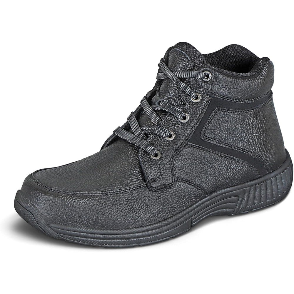 Orthofeet Men's Highline leather boots front view for orthopedic support.