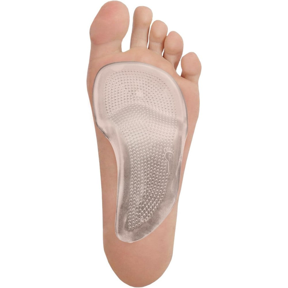Dr. Frederick's Original Metatarsal and Arch Support Gel Pads front view clear silicone cushions