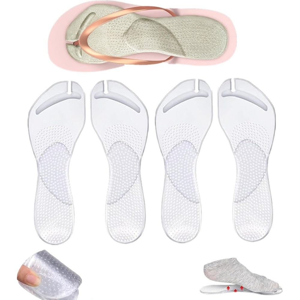 Generic Gel Arch Support Cushion Insoles front view in clear silicone.