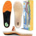 MelSyd Plantar Fasciitis Relief Insoles front view showing Australian Merino wool top layer.