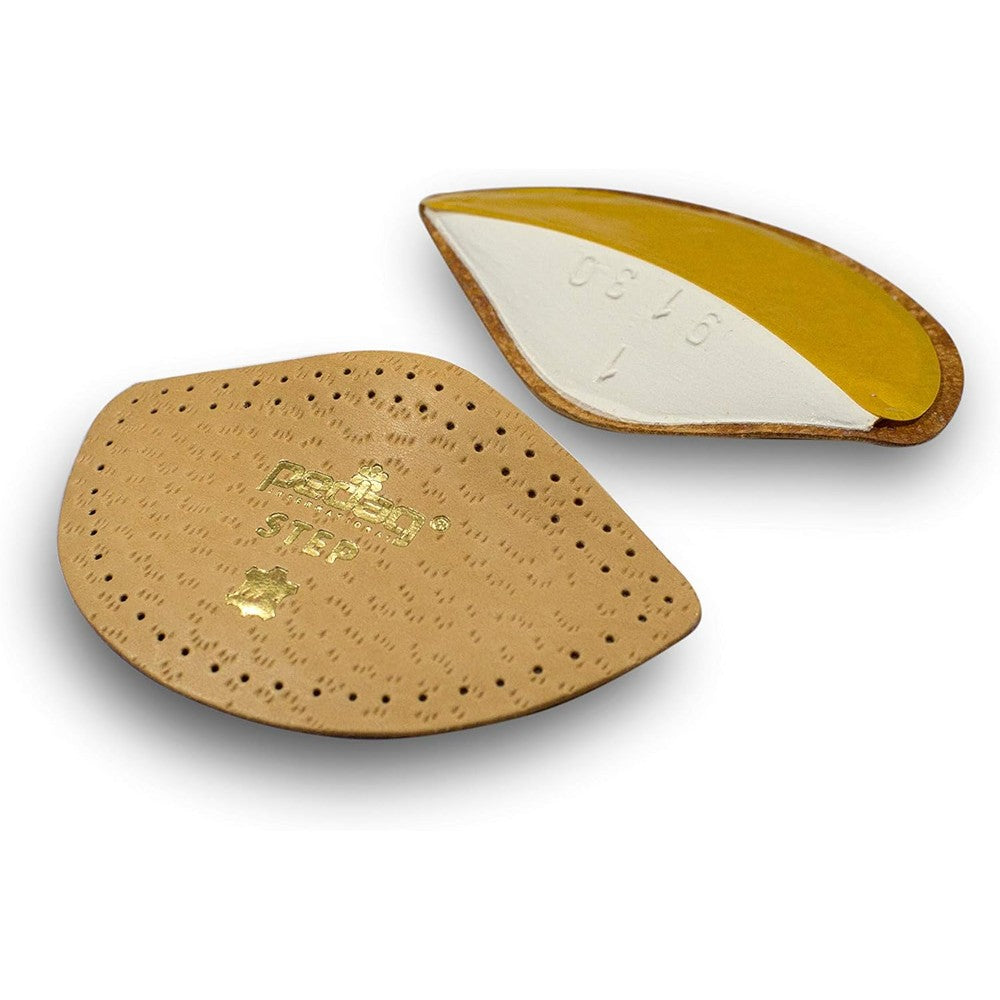Pedag Step 16647 Tan Leather Arch Support Inserts front view for orthopedic support.