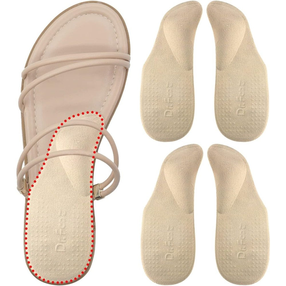 Dr. Foot Arch Support Shoe Inserts front view of beige gel pads.
