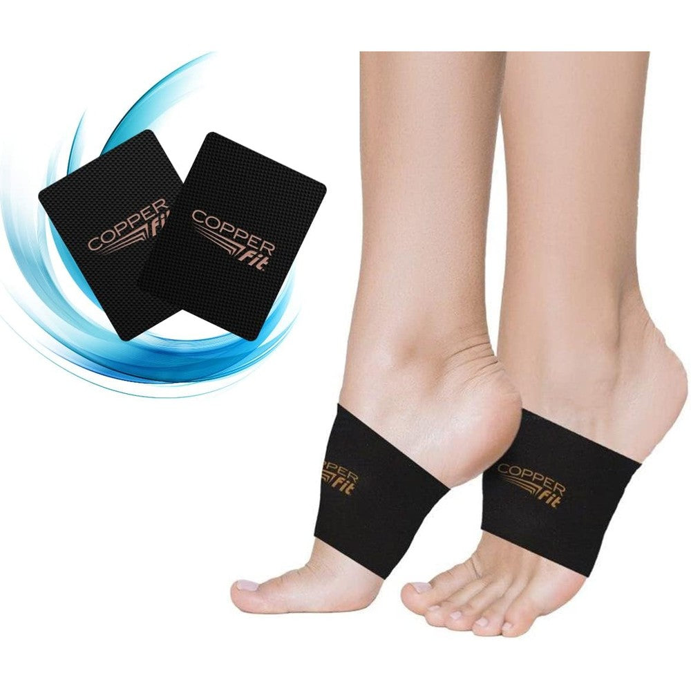 Copper Fit Health Arch Relief Compression Bands front view for plantar fasciitis support.
