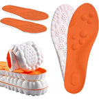 Glamorah Steppers 4D Memory Foam Cloud Insoles front view showing orange and white cushioning nodes.