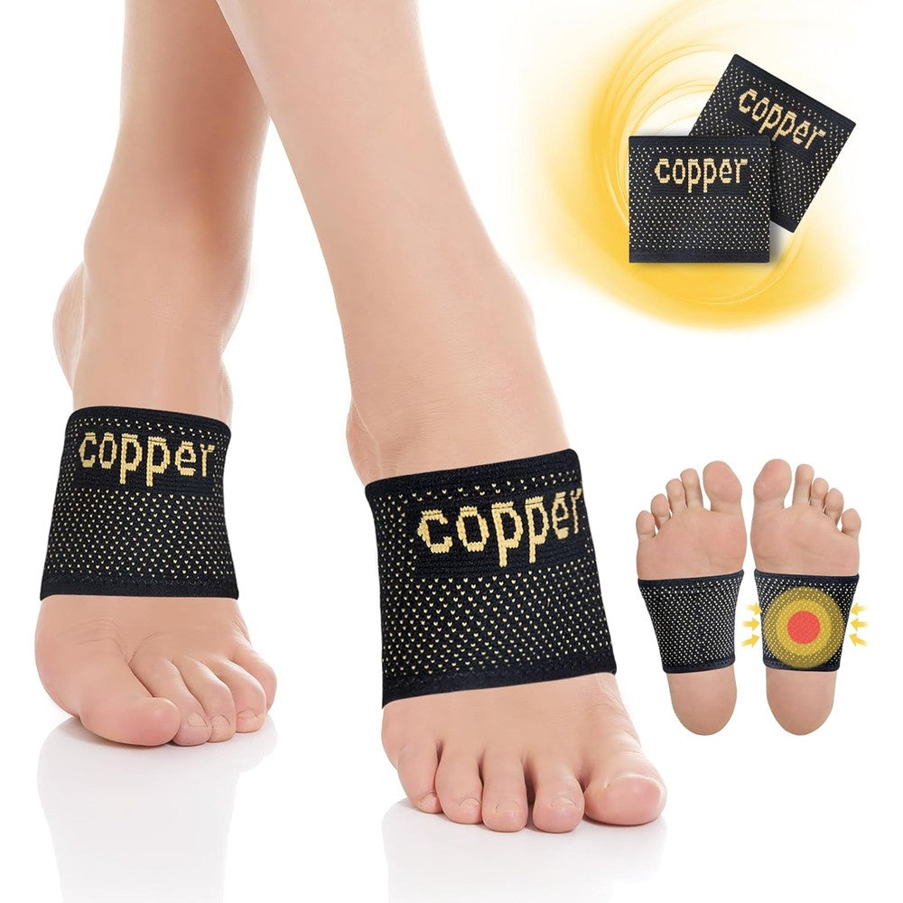 Askfeel Copper Foot Arch Support front view for plantar fasciitis relief.