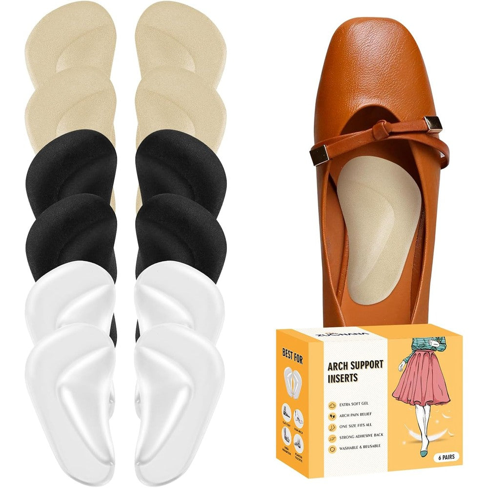 ZUCNANA Arch Support Inserts 12-piece set front view for flat feet relief