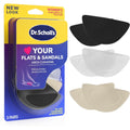 Dr. Scholl's Love Your Flats and Sandals Arch Cushions 3 pair pack front view showing packaging