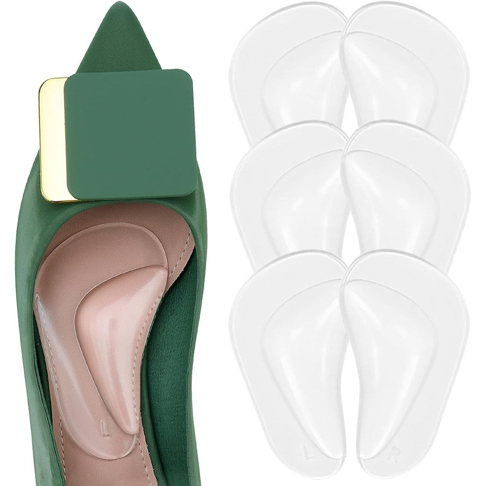 UrChoice Gel Arch Support front view crystal clear silicone insoles.
