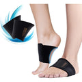 Copper Fit Health Arch Relief Plus front view showing black compression band and orthotic curve.