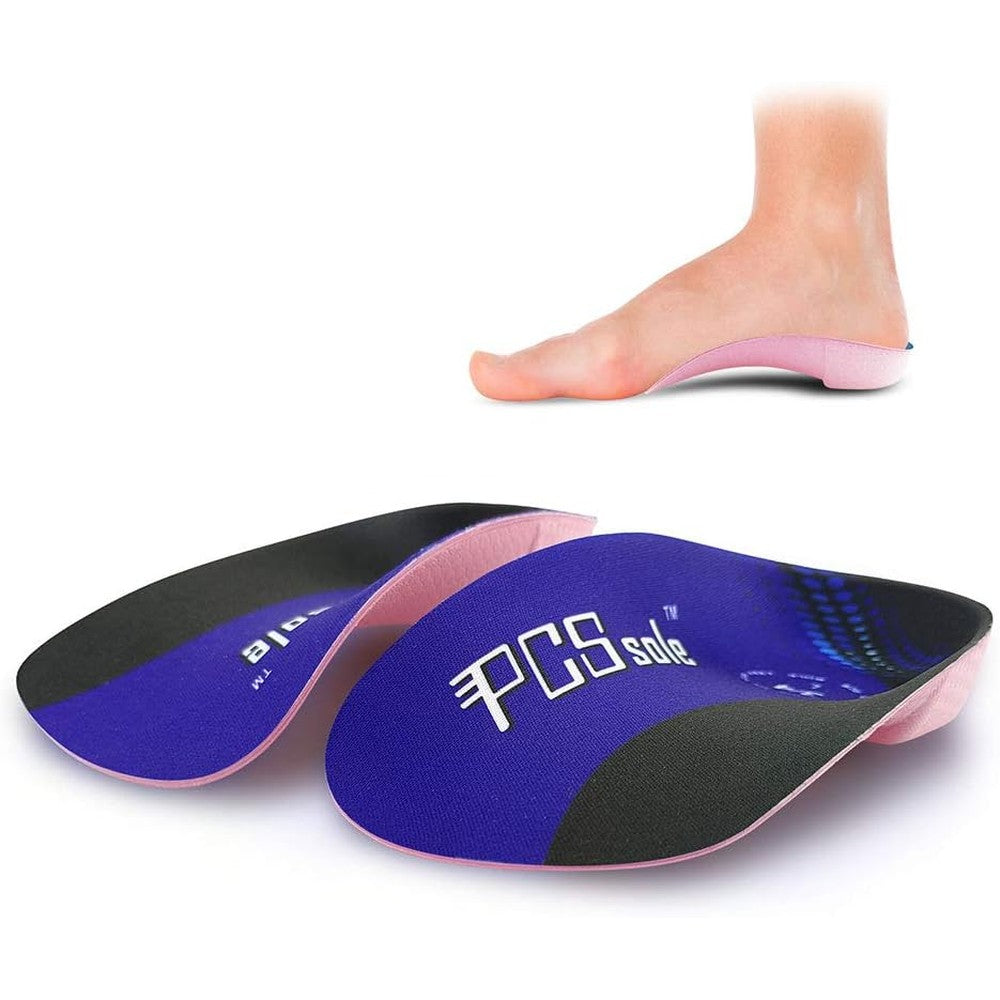 PCSsole 3/4 orthotics shoe insoles front view for high arch support