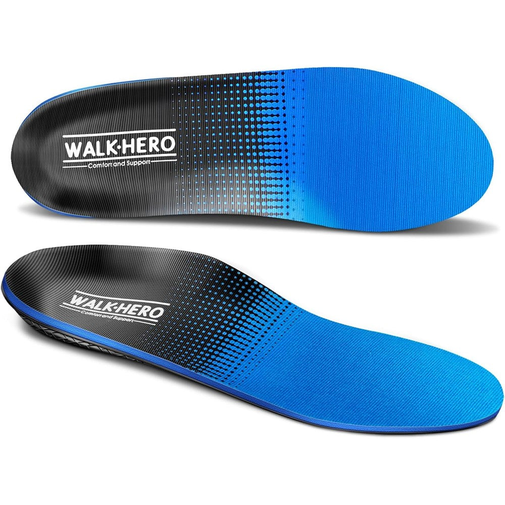 Walkhero Plantar Fasciitis Pain Relief Insoles front view showing high arch support.