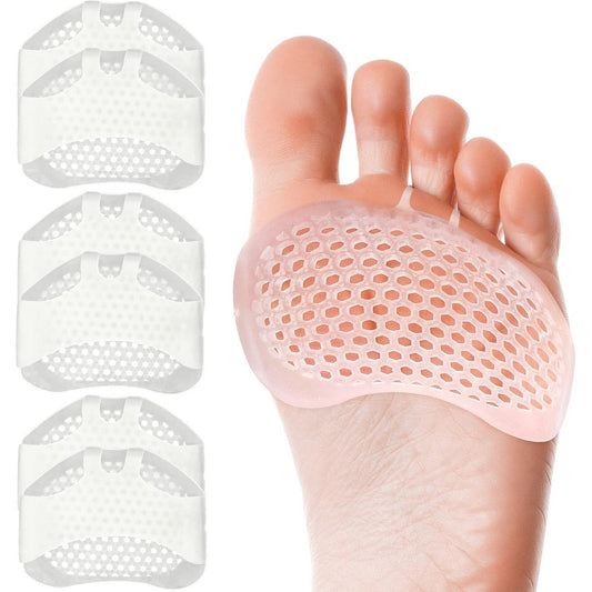 YFLife Metatarsal Pads front view showing honeycomb gel texture for forefoot support.