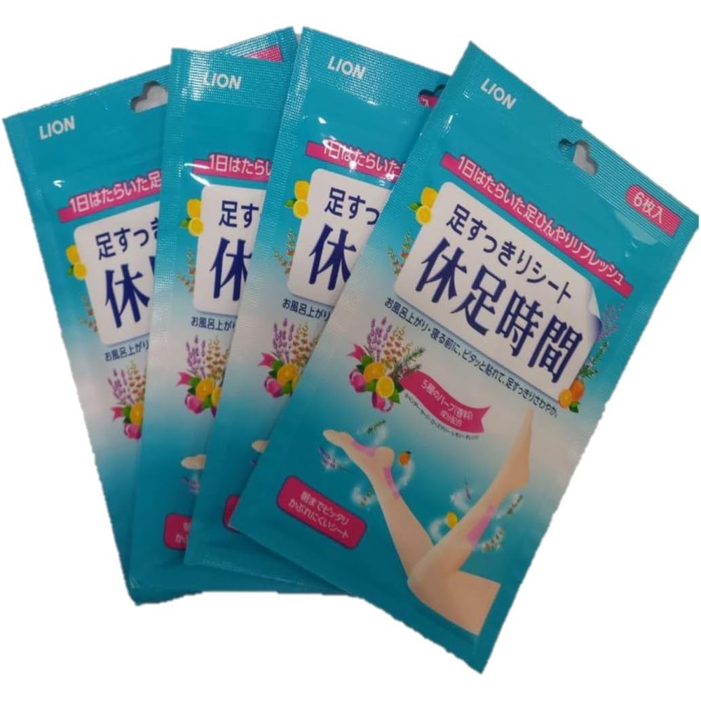 Lion Kyusoku Jikan Cooling Foot Patch front packaging 24 sheets view.