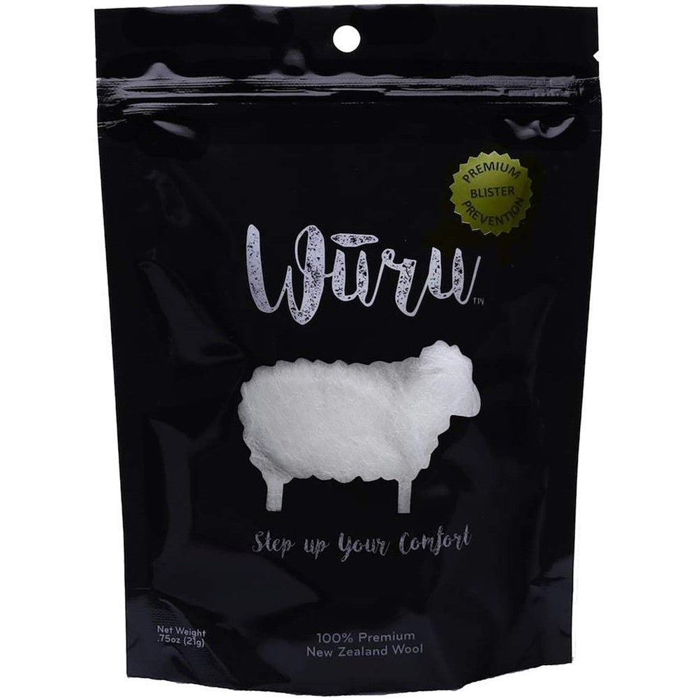 Wuru Premium Blister Prevention Wool front view packaging for foot care.
