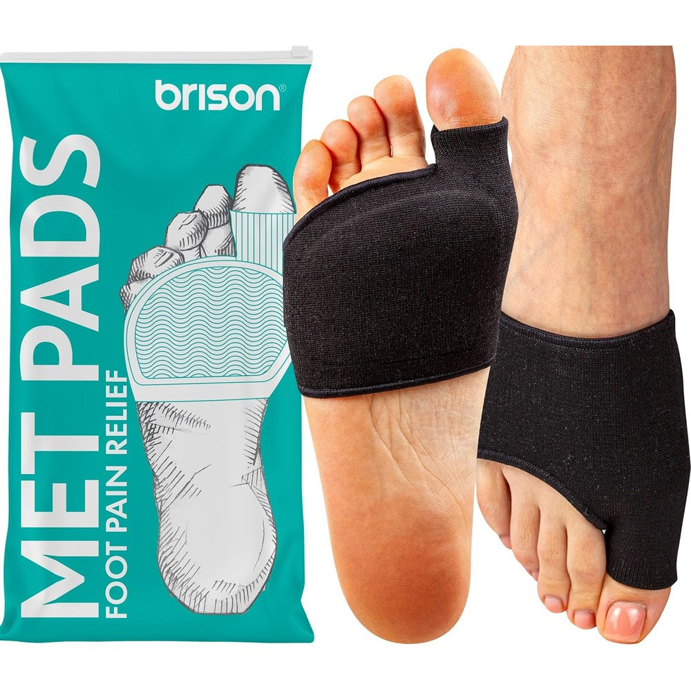 Brison Metatarsal Pads front view packaging for ball of foot pain relief.