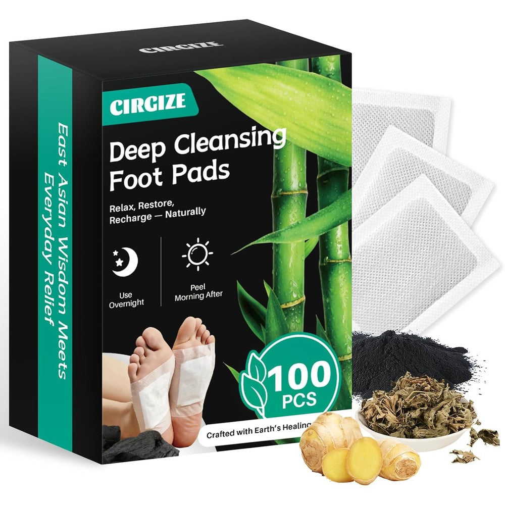 Cirgize Deep Cleansing Foot Pads 100 count box front view for natural detox