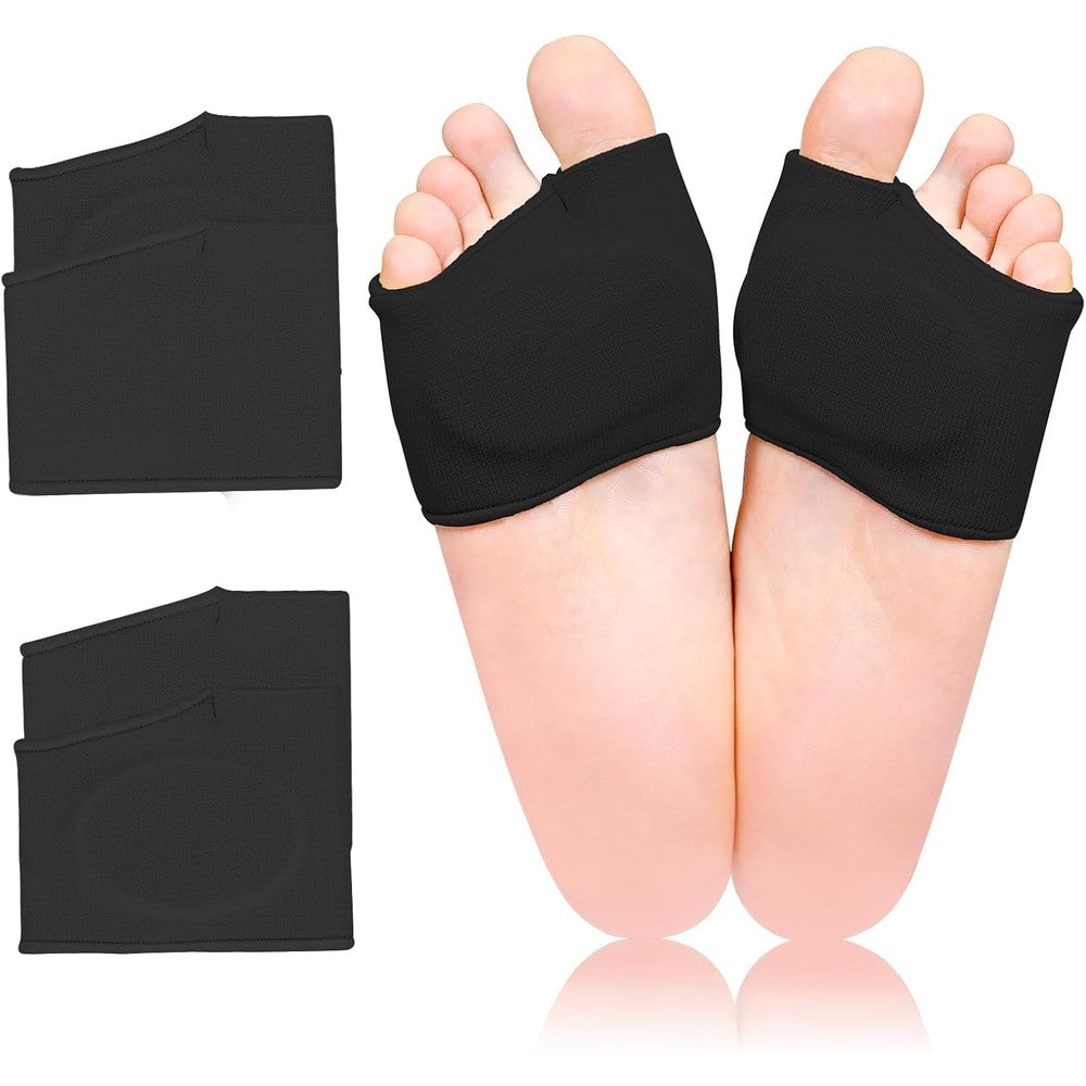 Zixsavk Metatarsal Pads front view showing black gel cushion sleeve for foot pain relief.
