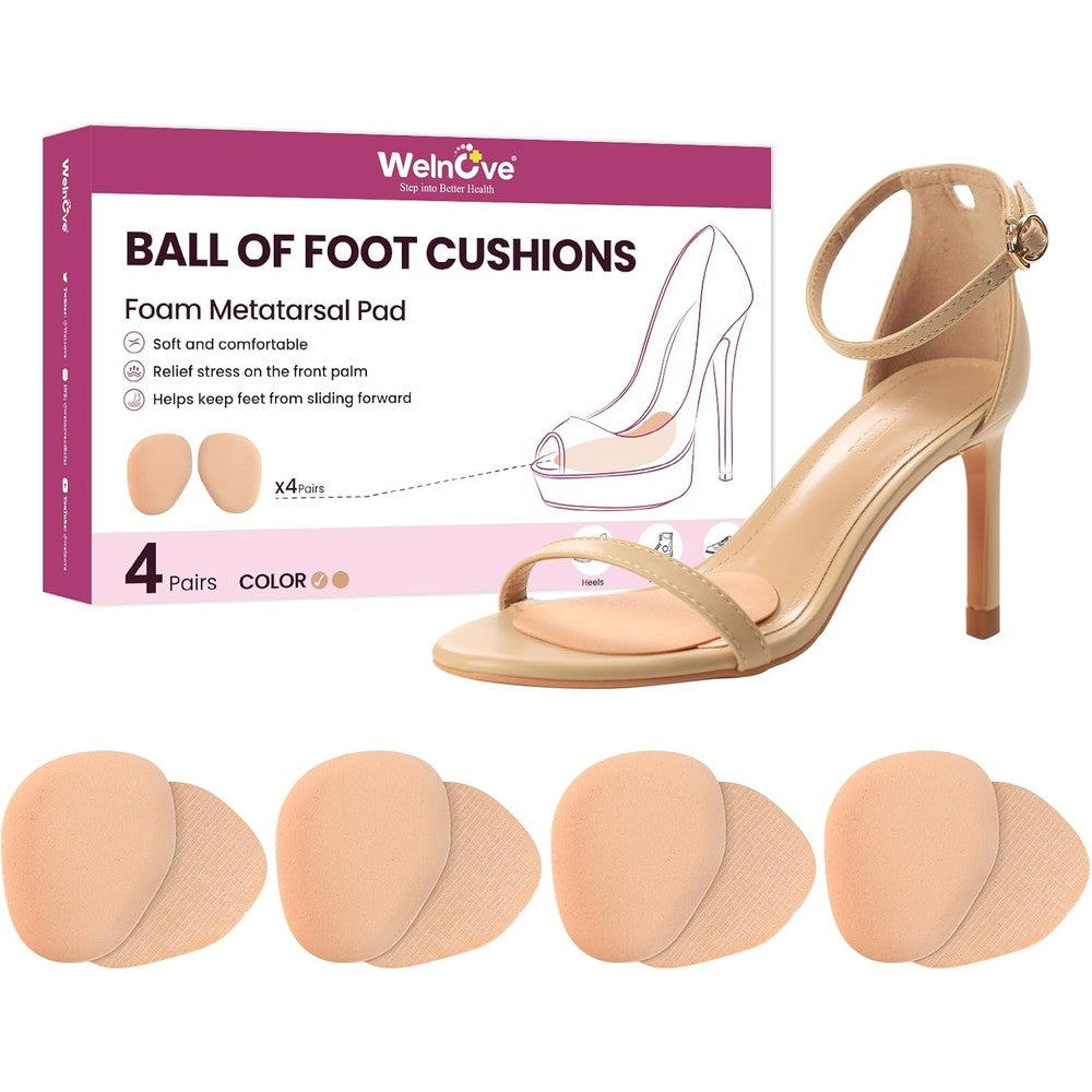 Welnove Ball of Foot Cushion Metatarsal Pads front view for heel comfort.