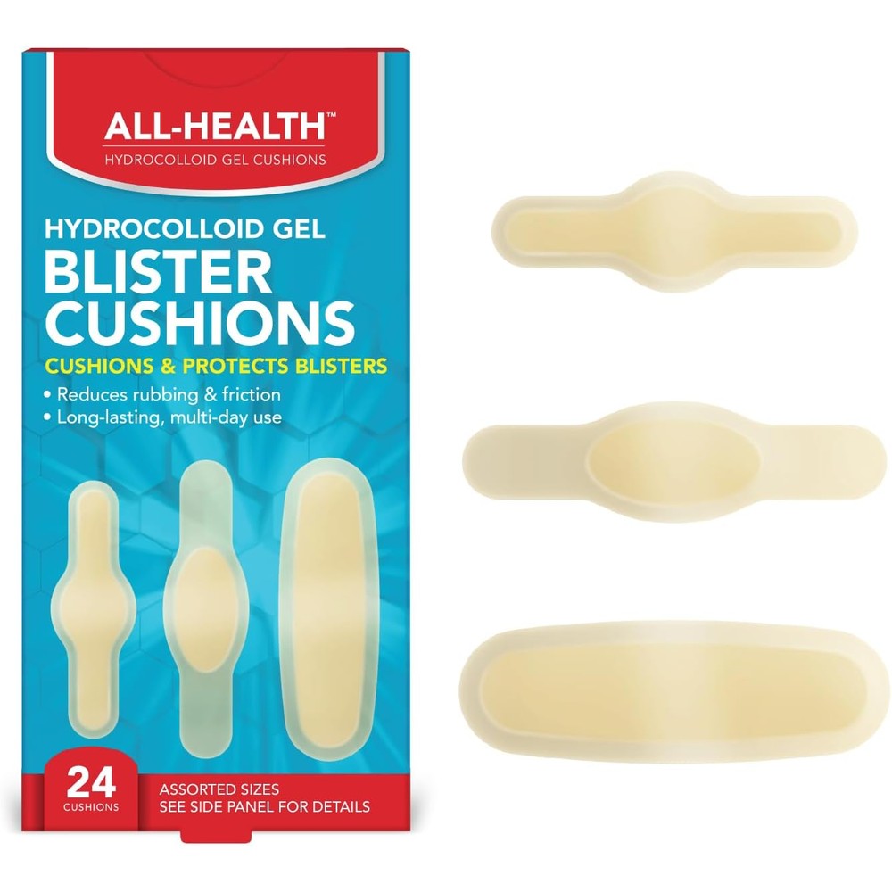 All Health Hydrocolloid Gel Blister Cushion variety pack front packaging.