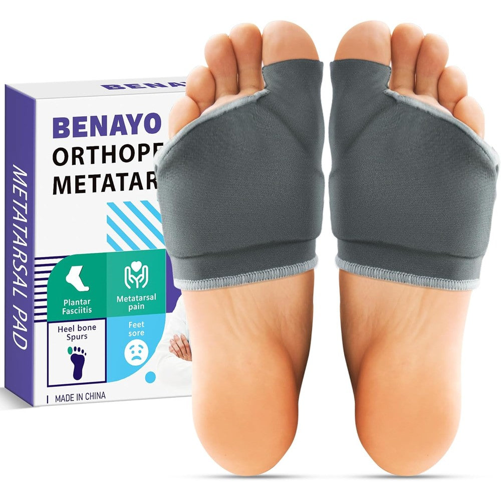 Benayo Orthopedic Metatarsal Pads front view for ball of foot pain relief.