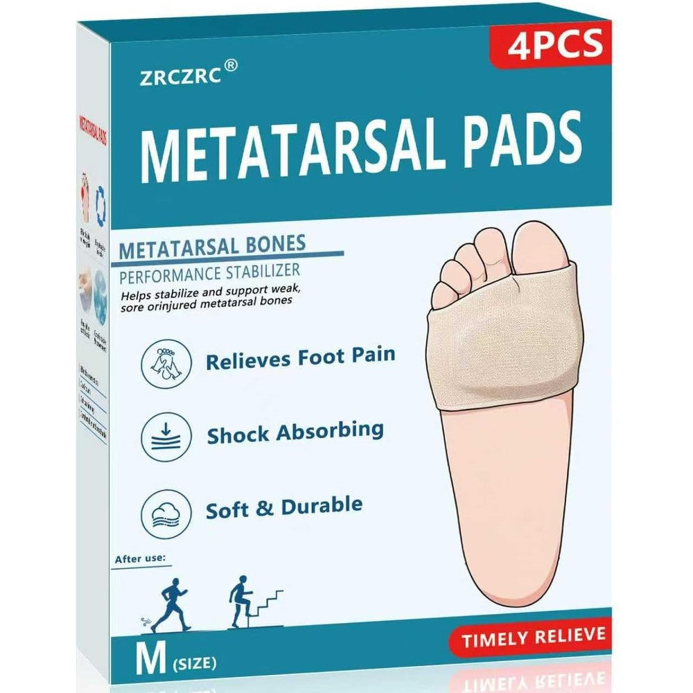 ZRCZRC Metatarsal Pads front view beige fabric gel cushions.