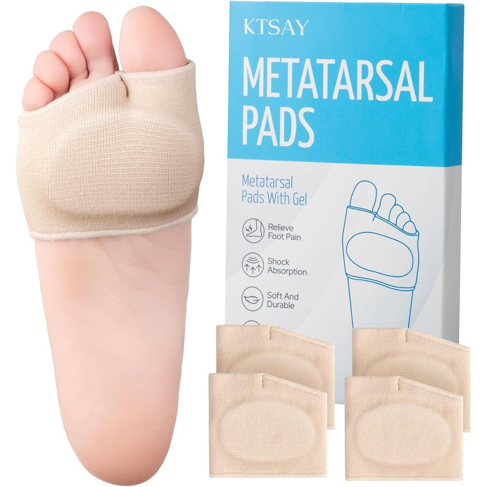 KTSAY Metatarsal Pads front view showing beige fabric and gel cushion