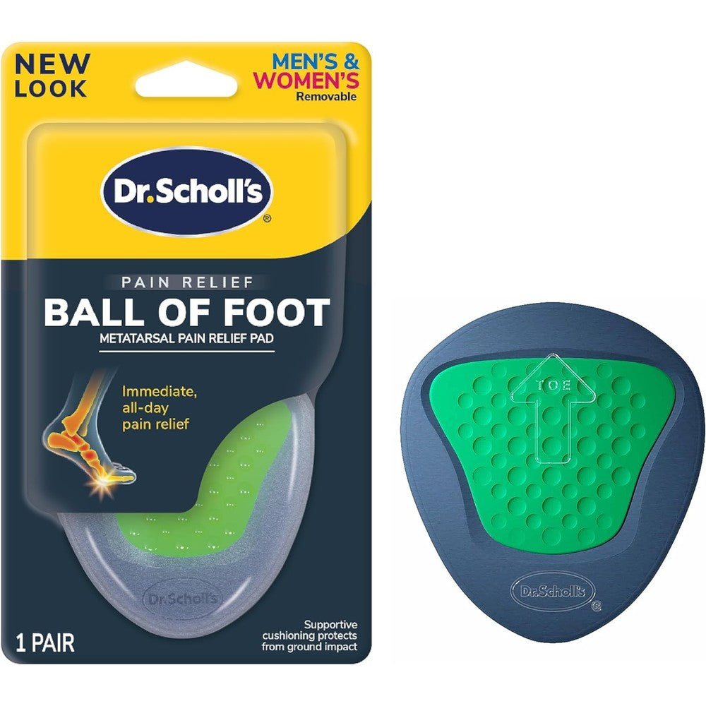 Dr. Scholl's Ball of Foot Pain Relief Orthotics front view for metatarsalgia relief.