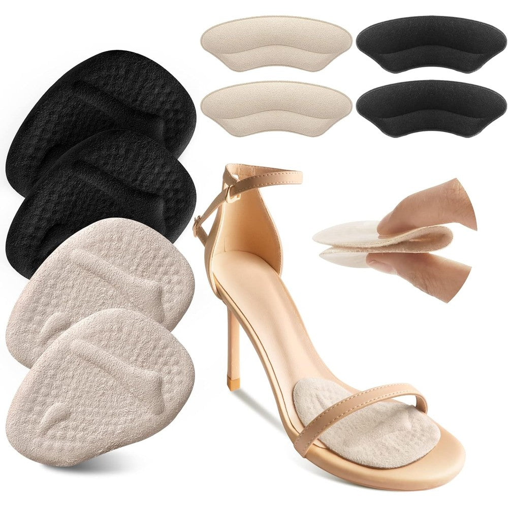 Riootlnm Metatarsal Pads and Heel Grips front view for foot pain relief.
