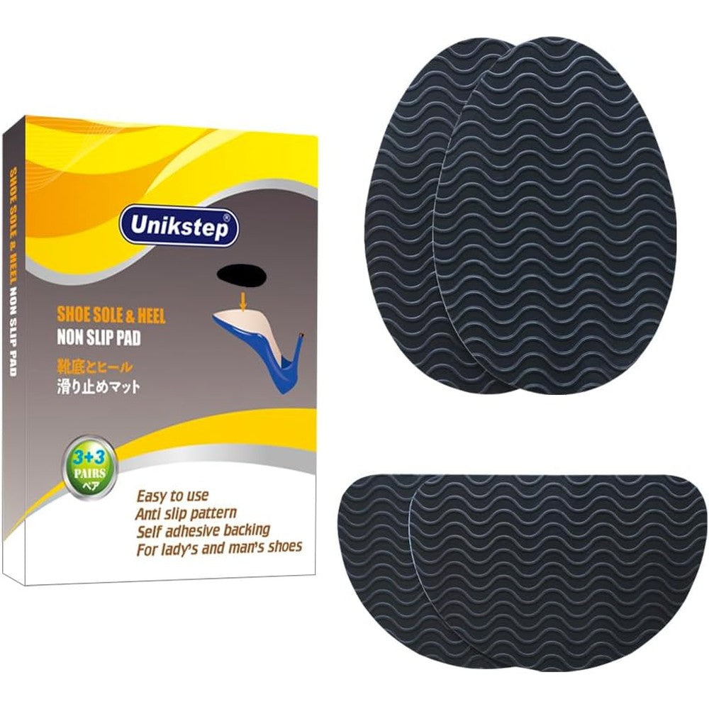 Unikstep 6 pairs shoe sole non slip pads front view for traction.
