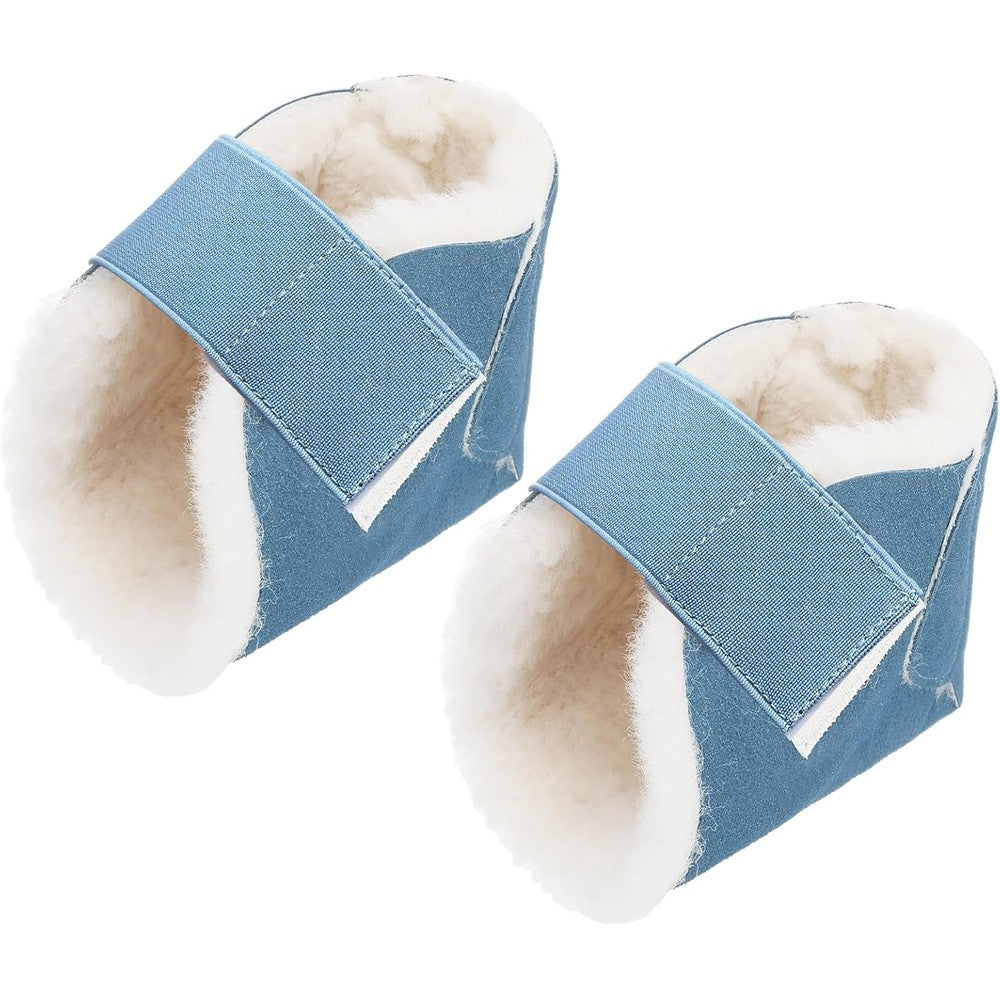 Jeere Heel Protectors for Pressure Sores front view showing soft sheepskin lining