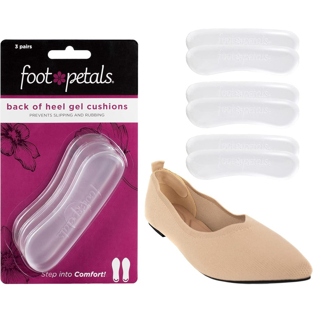 Foot Petals Women's Gel Back of Heel Cushions front view shoe inserts