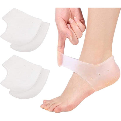VivoFoot Gel Heel Protectors front view silicone sleeves for foot pain relief.